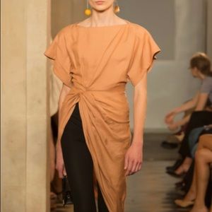 Jacquemus Drapped Linen Top Brick La Bomba